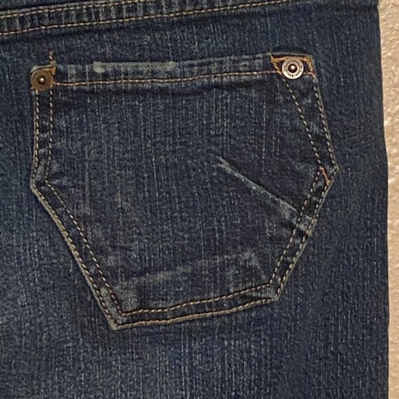 St. John's Bay Denim Pants Bootcut Dark Blue Artsy Back Pockets Size (12) - Picture 3 of 8